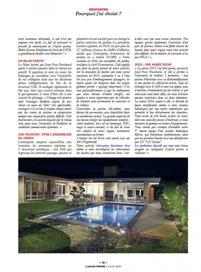 / Pauchard Piscines et Jardins : Une affaire de famille : piscine pauchard