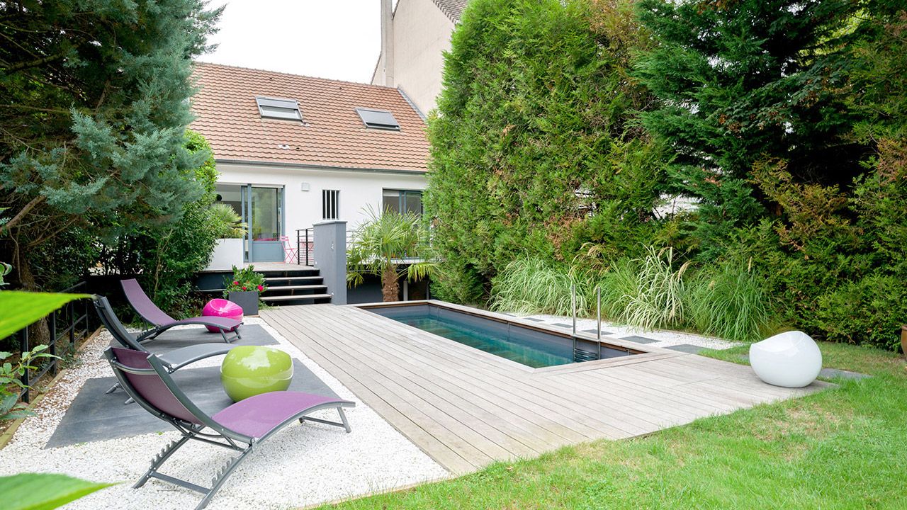 Petit espace d’exception terrasse mobile pour piscine Piscine à fond mobile Gris anthracite 