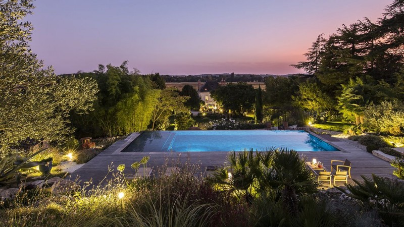 Piscine paysagée Gris anthracite 