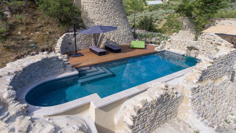 Nager sur les collines vitre pour piscine Piscine à paroi de verre Gris anthracite 