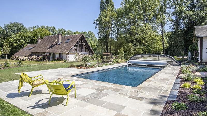 Piscine paysagée 3D Gris ardoise 