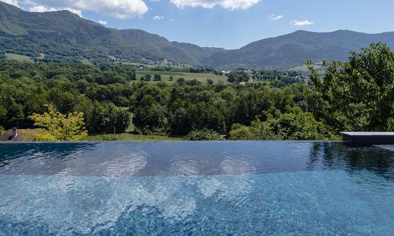 Piscine à débordement 3D Gris ardoise  Bain en altitude