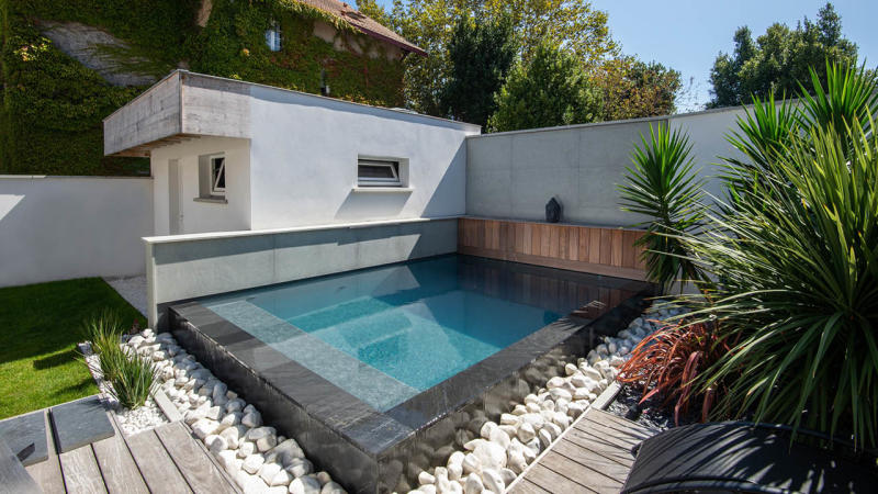 Piscine citadine 3D Gris ardoise 