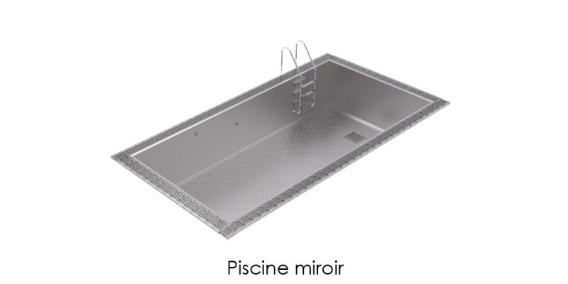 Piscine inox miroir