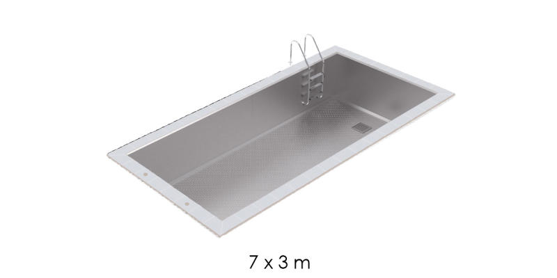 Piscine inox skimmer 7x3