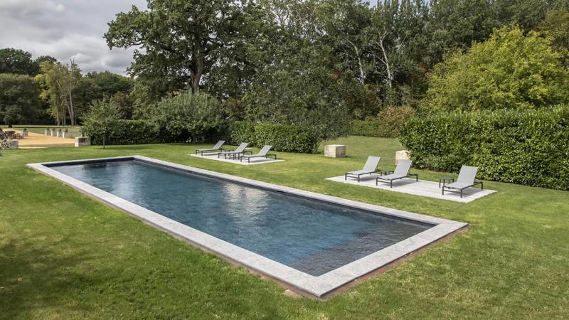 Couloir de nage 3D Gris ardoise / Jardin au cœur bleu : couloir nage nature esprit piscine 2020 38