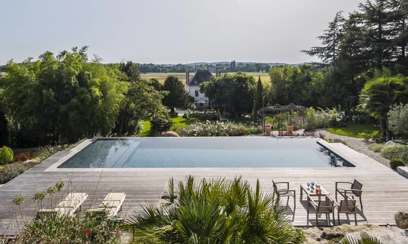 Piscine à débordement 3D Gris ardoise  Baignade à l’horizon