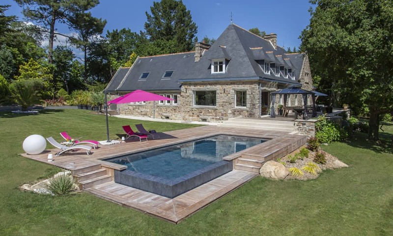 Piscine à débordement 3D Gris ardoise  Au fil de l’eau