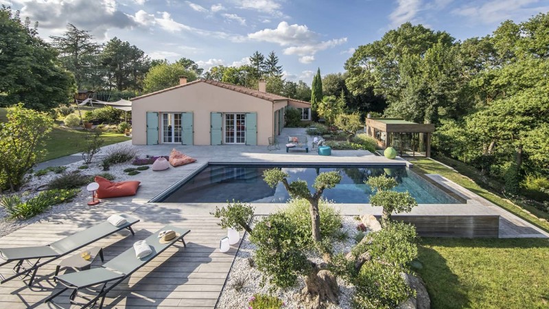 Eau de vie jardin esprit piscine débordement minéral 2 Piscine à débordement 3D Gris ardoise 