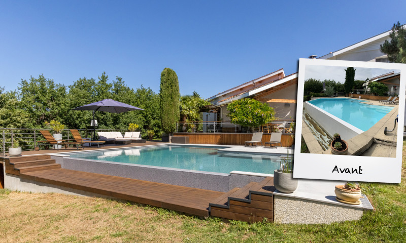 Rénovation de piscines 3D Gris béton  Un grand rafraichissement