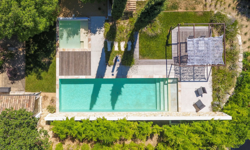 Piscine paysagée Sable  Double plaisir nautique