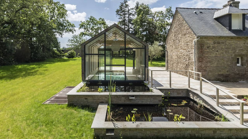 3D Grège Piscine à fond mobile Piscine intérieure 