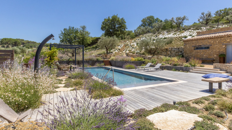 Piscine paysagée 3D Gris béton 