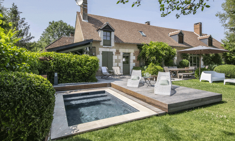 Piscine avec terrasse mobile Piscine citadine 3D Gris ardoise  Petit plaisir caché