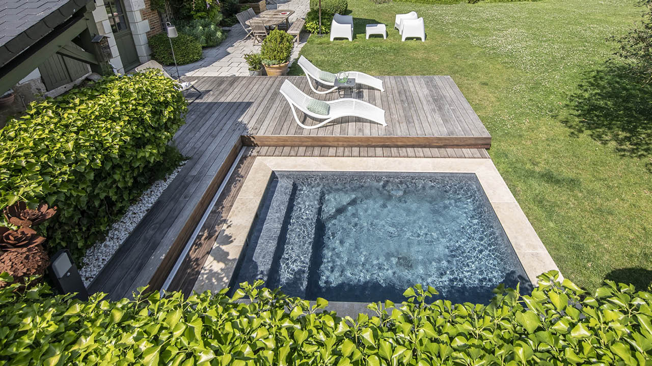 Petit plaisir caché piscine terrasse mobile mini bois esprit piscine 2023 3 Piscine avec terrasse mobile Piscine citadine 3D Gris ardoise 