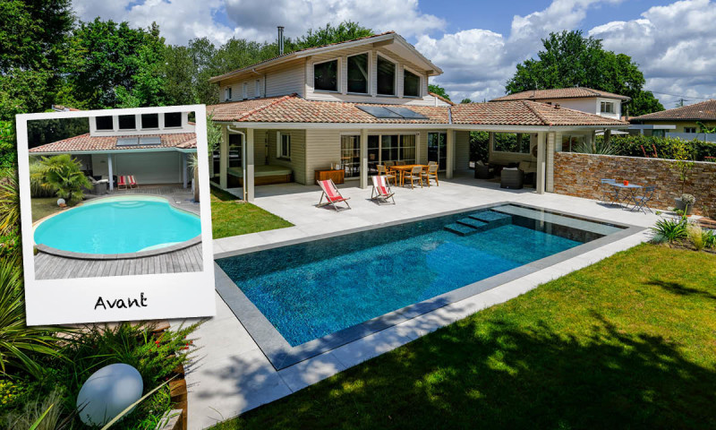 Rénovation de piscines 3D Gris ardoise  Trophée d’Argent 2023 de la piscine respectueuse de l’environnement