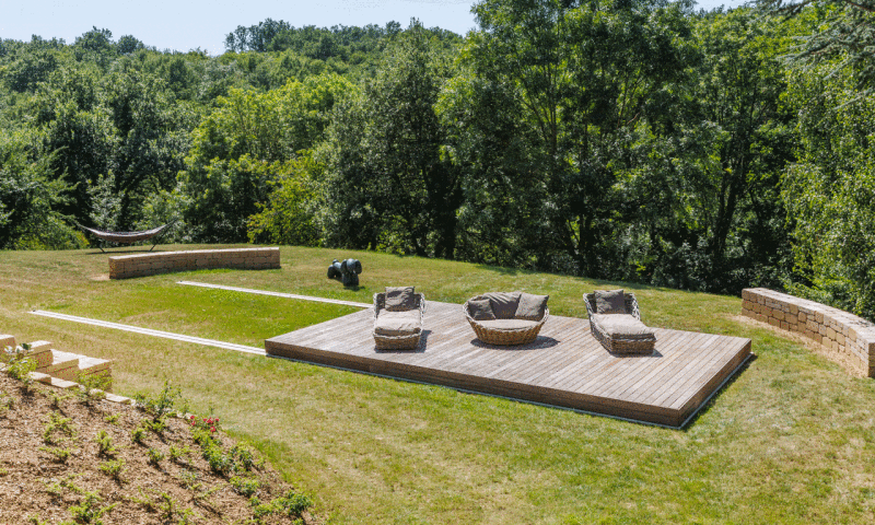 Piscine avec terrasse mobile 3D Gris béton  Jardin sur terrasse mobile