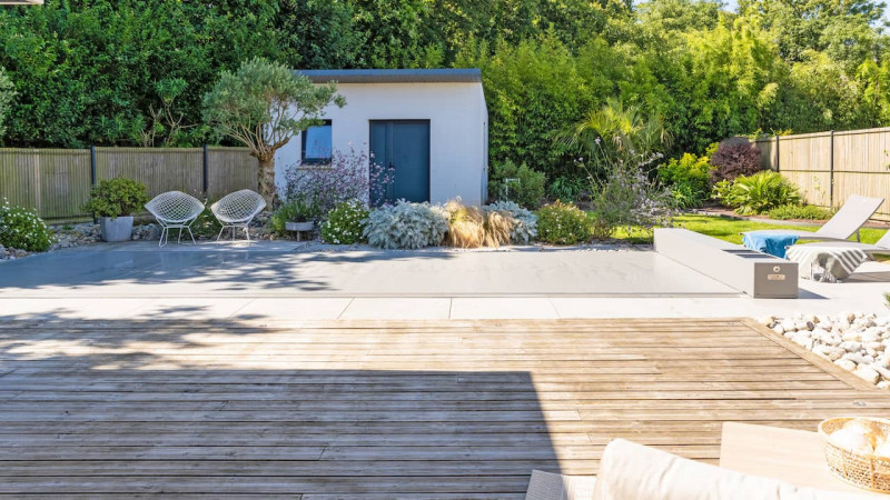 Abri et couverture de piscine Couverture automatique souple 3D Gris béton / Couverture 4 saisons : piscine couverture automatique souple hors sol gris06